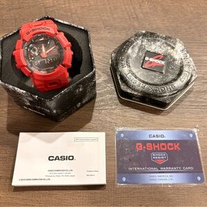 Casio G-Shock Red Watch with Black Dial